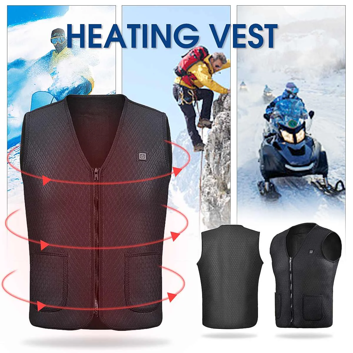 Washable Electric Heated Vest Adjustable USB Charging Heating Jecket Coats Cloth Heating Clothing Winter Warm Black/Green
Washable Electric Heated Vest Adjustable USB Charging Heating Jecket Coats Cloth Heating Clothing Winter Warm Black/Green
