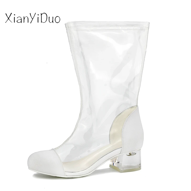 2019 Spring new fashion Women's Shoes boots Party mid-calf Middle Heel Multi Sexy plus size big 40-48 transparent heel Clear /
2019 Spring new fashion Women's Shoes boots Party mid-calf Middle Heel Multi Sexy plus size big 40-48 transparent heel Clear /