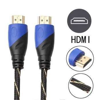 

New Braided HDMI Cable V1.4 AV HD 3D High Speed HDMI Cable 1080P,0.5m,1m,1.5m,2m,3m,5m,8m,10m,15m For PS3 Xbox HDTV PC Blue