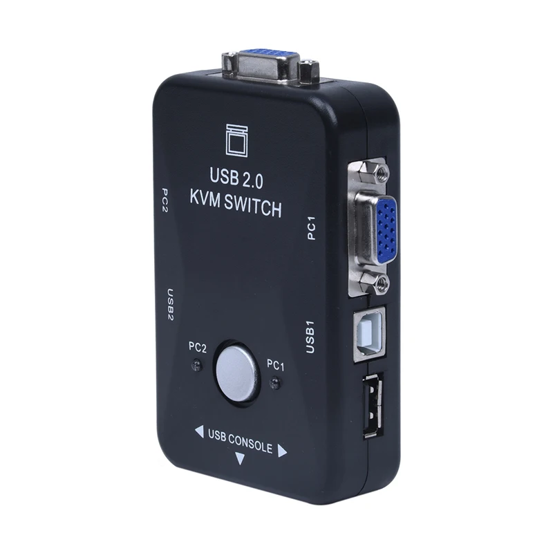 2 Ports VGA KVM Switch Box Adapter USB 2.0 Manual Switcher Monitor 1920x1440 200MHz for Printer Computers PC Laptop
2 Ports VGA KVM Switch Box Adapter USB 2.0 Manual Switcher Monitor 1920x1440 200MHz for Printer Computers PC Laptop