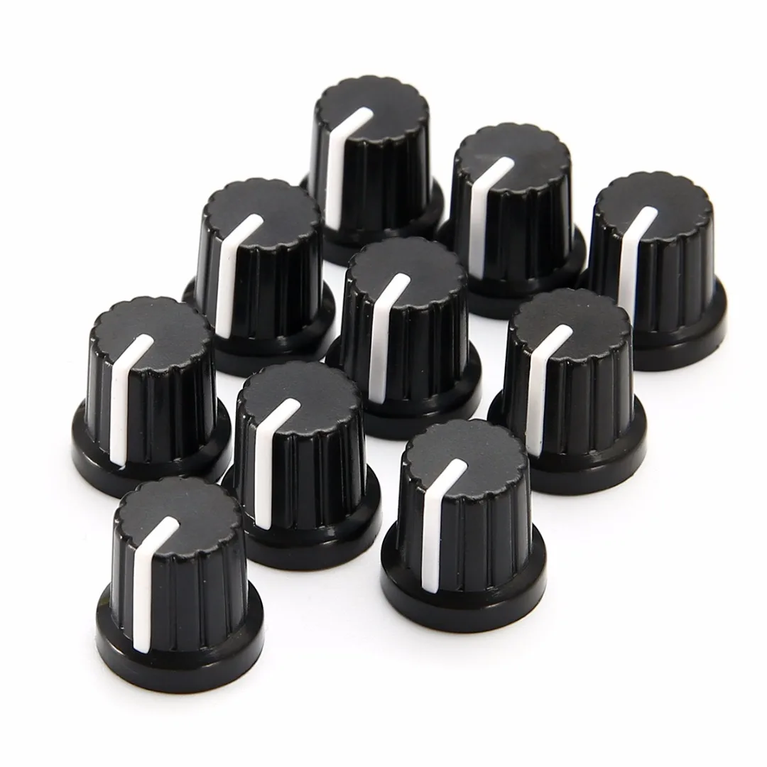 Mayitr 10pcs/set 6mm Shaft Hole Plastic Volume Threaded Knurled Control Potentiometer Knob Cap Black
Mayitr 10pcs/set 6mm Shaft Hole Plastic Volume Threaded Knurled Control Potentiometer Knob Cap Black