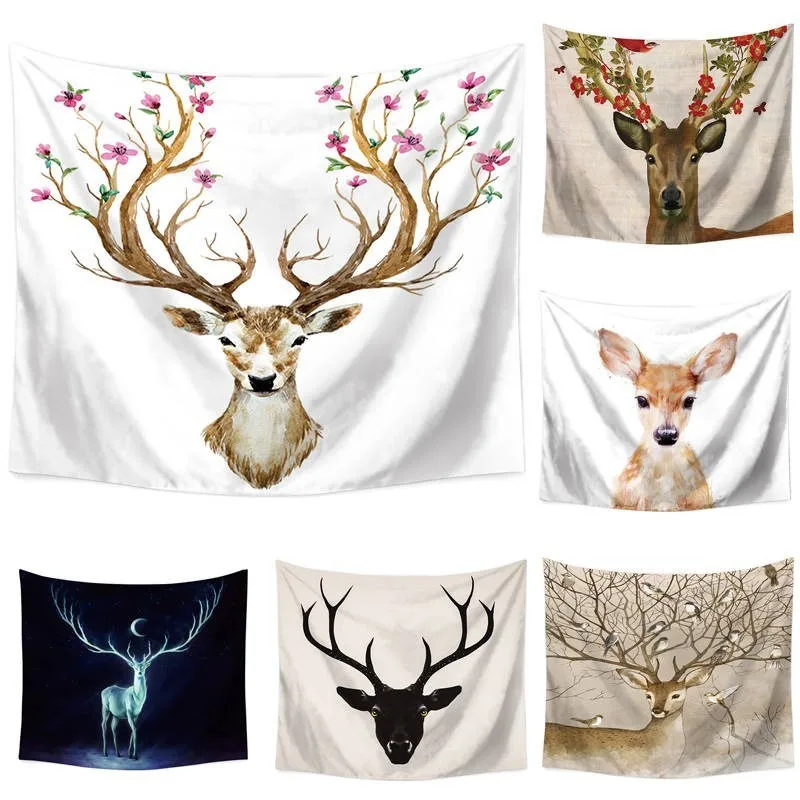 110*130cm Deer Elk Antlers Wall Cloth Tapestry Polyester Hanging Wall Carpet Decorative Tablecloth Blanket Home Decor 60020
110*130cm Deer Elk Antlers Wall Cloth Tapestry Polyester Hanging Wall Carpet Decorative Tablecloth Blanket Home Decor 60020