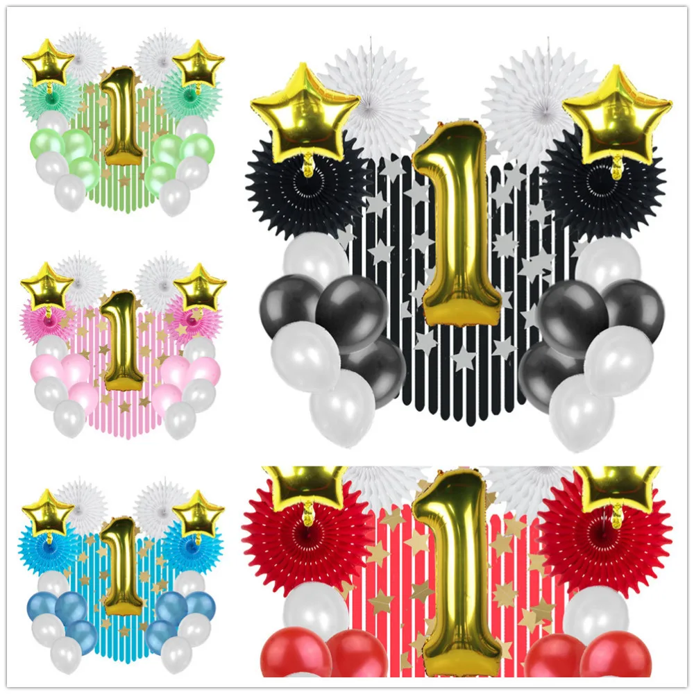 31pcs First Birthday Party Decoration Set Party Supplies 1st Party Foil Balloons Paper Fans Baby Boy GirlBirthday Supplies
31pcs First Birthday Party Decoration Set Party Supplies 1st Party Foil Balloons Paper Fans Baby Boy GirlBirthday Supplies