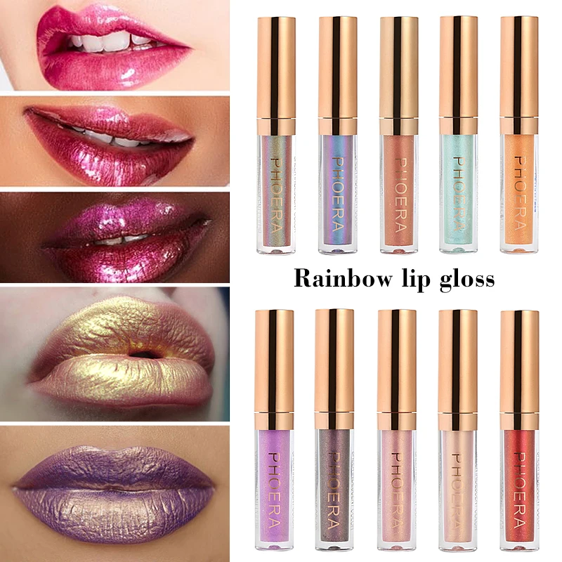 PHOERA Brand 10 Colors Metallic Diamond Watery Lip Gloss Rainbow Glitter Lipgloss Make up Cosmetics Lipsticks TSLM2
PHOERA Brand 10 Colors Metallic Diamond Watery Lip Gloss Rainbow Glitter Lipgloss Make up Cosmetics Lipsticks TSLM2