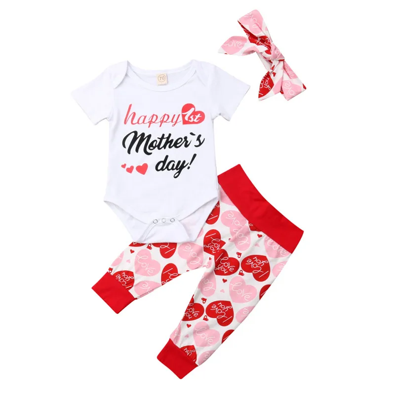 Newborn Baby Boys Girl Mother's Day Outfits Toddler Cotton Clothes Summer Letter Romper+Heart Printed Pants+Headband 3Pcs 0-18M
Newborn Baby Boys Girl Mother's Day Outfits Toddler Cotton Clothes Summer Letter Romper+Heart Printed Pants+Headband 3Pcs 0-18M