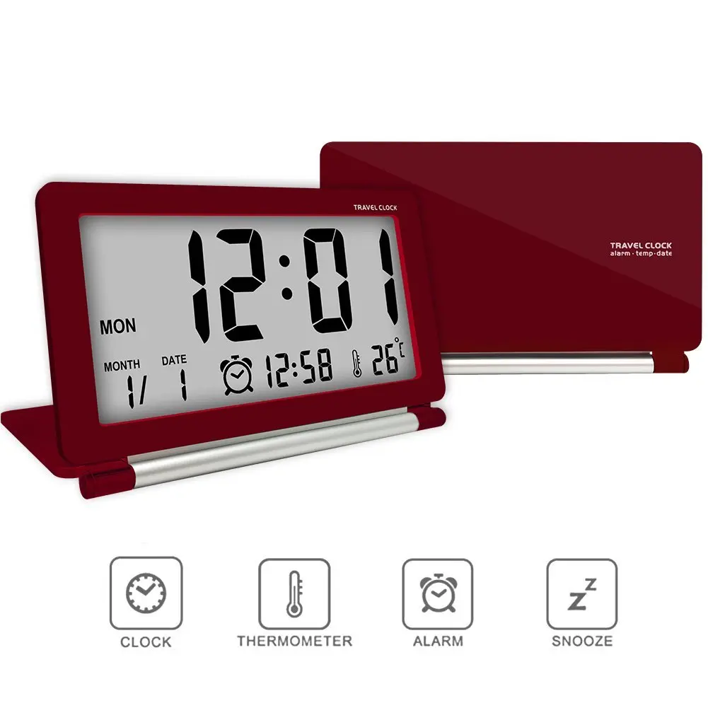 Electronic Travel Alarm Clock Multifunction LCD Digital Large Screen Slim Folding Clock With Temperature Date Time Calendar
Electronic Travel Alarm Clock Multifunction LCD Digital Large Screen Slim Folding Clock With Temperature Date Time Calendar