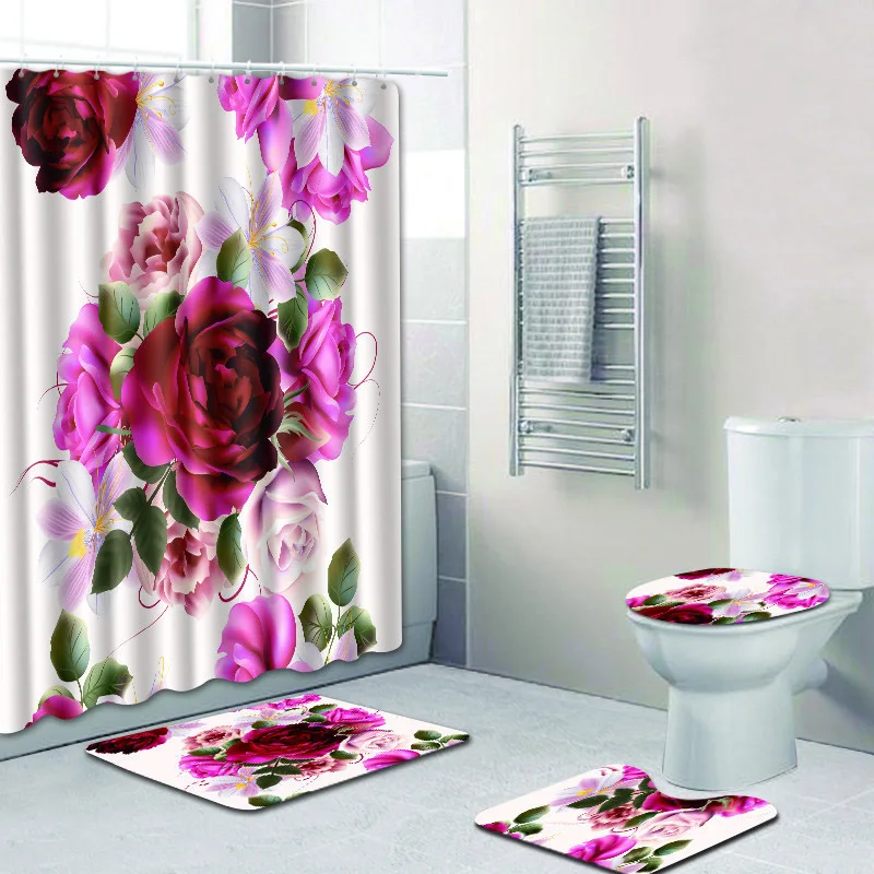 4 PIECE Waterproof Bathroom Shower Curtain Toilet Cover Rug Mat Set Non Slip NEW
4 PIECE Waterproof Bathroom Shower Curtain Toilet Cover Rug Mat Set Non Slip NEW