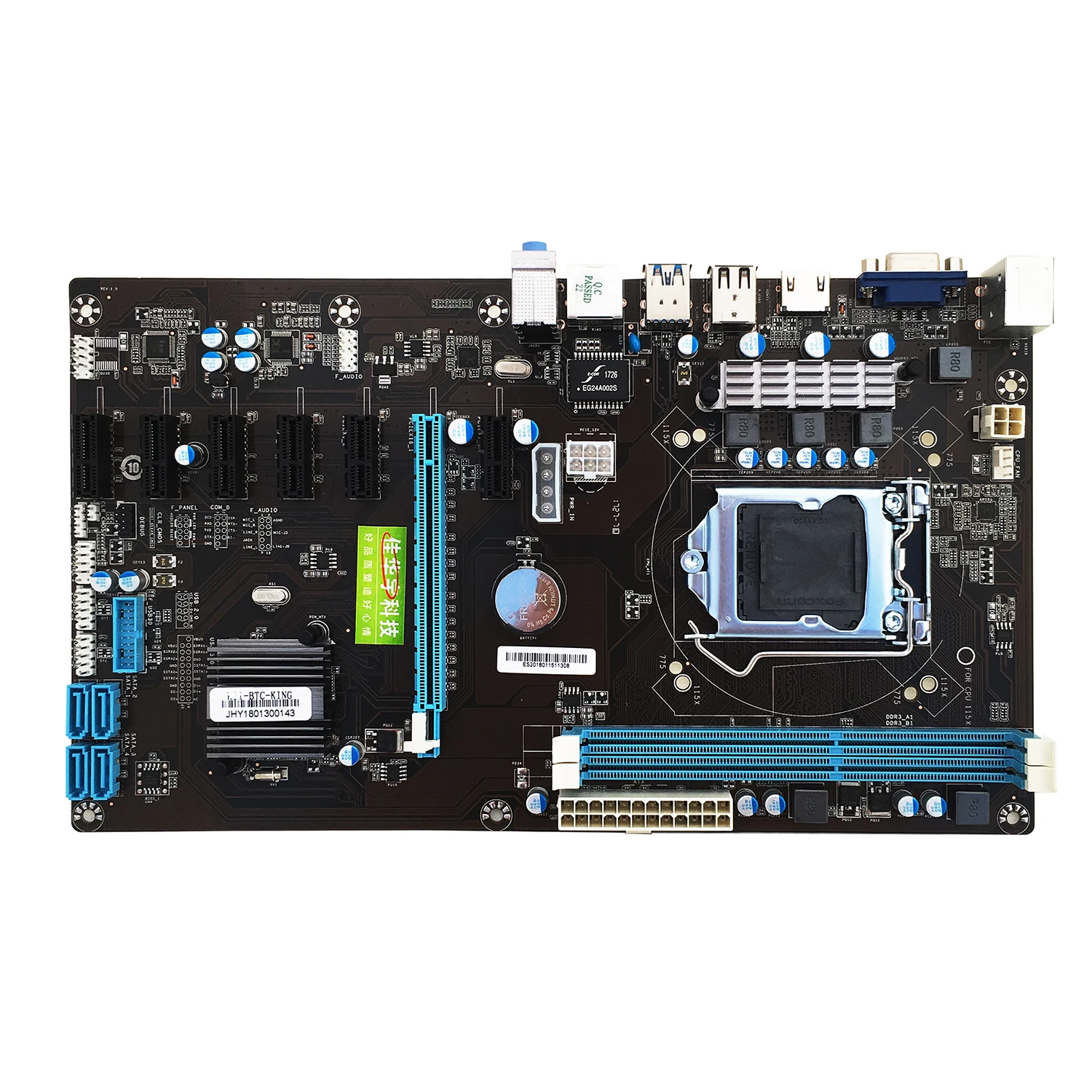 Jia Huayu B85-BTC new Bitcoin Mining Motherboard LGA 1150 DDR3 7 card PCI-E USB3.0 UB2.0 Mainboard
Jia Huayu B85-BTC new Bitcoin Mining Motherboard LGA 1150 DDR3 7 card PCI-E USB3.0 UB2.0 Mainboard
