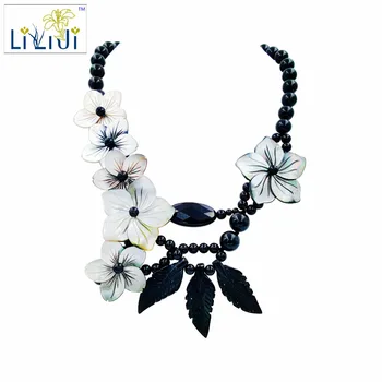 Lii Ji Natural Stone Black Agate,Shell Flowers,Black Leaves Handmade Necklace approx 50cm Fashion Jewelry
Lii Ji Natural Stone Black Agate,Shell Flowers,Black Leaves Handmade Necklace approx 50cm Fashion Jewelry