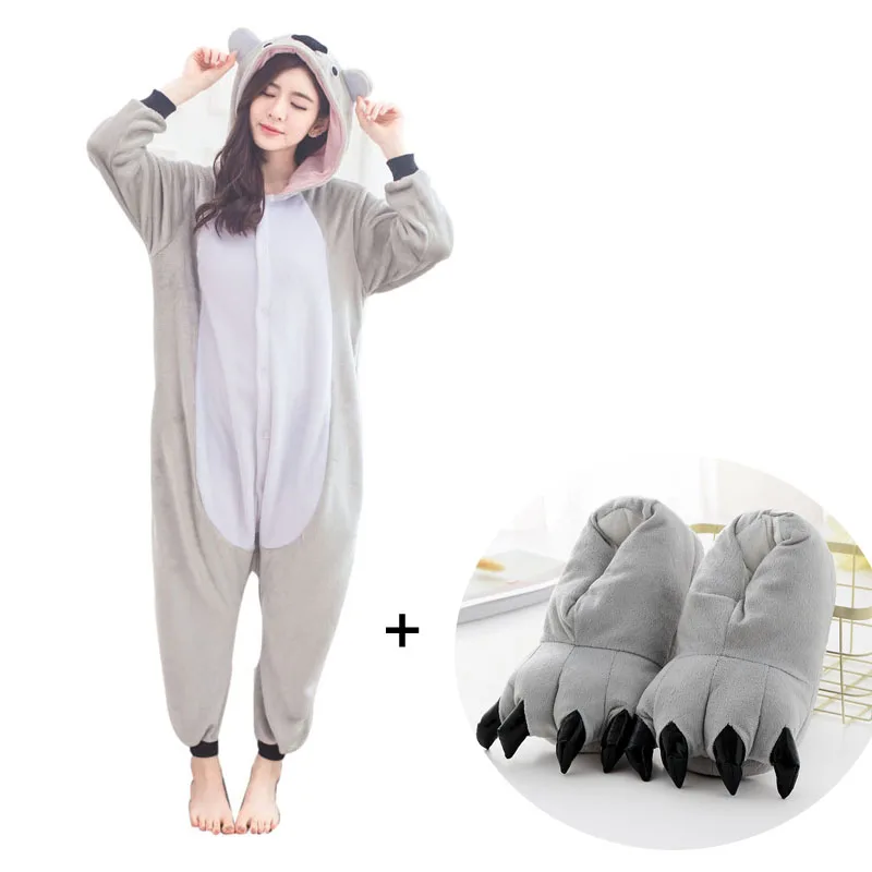 

Animal Pajamas Flannel Koala Kigurumi Onesies For Adults Cartoon Pyjamas Men Women Pijamas Sleepwear Halloween Cosplay Costume