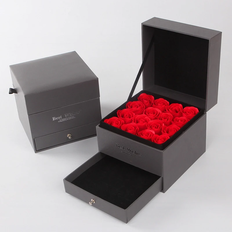 Soap Rose Soap Flower Set +Two Layers Double Drawer Box Necklace Gift Jewelry Boxes valentines day birthday lover gift
Soap Rose Soap Flower Set +Two Layers Double Drawer Box Necklace Gift Jewelry Boxes valentines day birthday lover gift