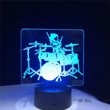 Musical instrument Jazz Drum Set 7 Color Change Desk Lamp 3D LED Night Light Decor Novelty Lustre Holiday Gift Lava AW-953
Musical instrument Jazz Drum Set 7 Color Change Desk Lamp 3D LED Night Light Decor Novelty Lustre Holiday Gift Lava AW-953