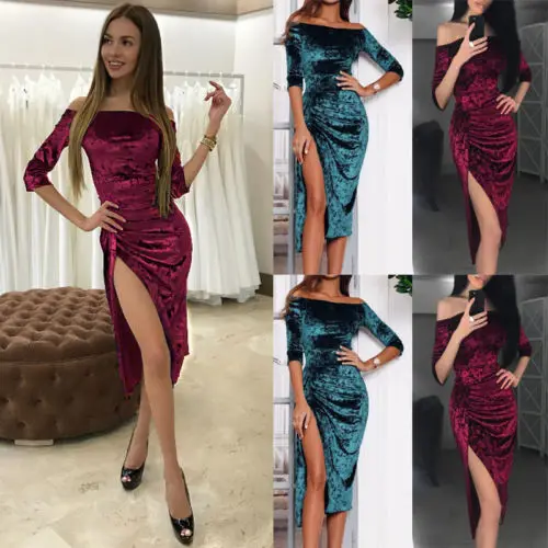 2019 New Sexy Dress Womens Off Shoulder Maxi Long Velvet Dress Ladies Shiny Wedding Party Formal Dresses EveninG
2019 New Sexy Dress Womens Off Shoulder Maxi Long Velvet Dress Ladies Shiny Wedding Party Formal Dresses EveninG