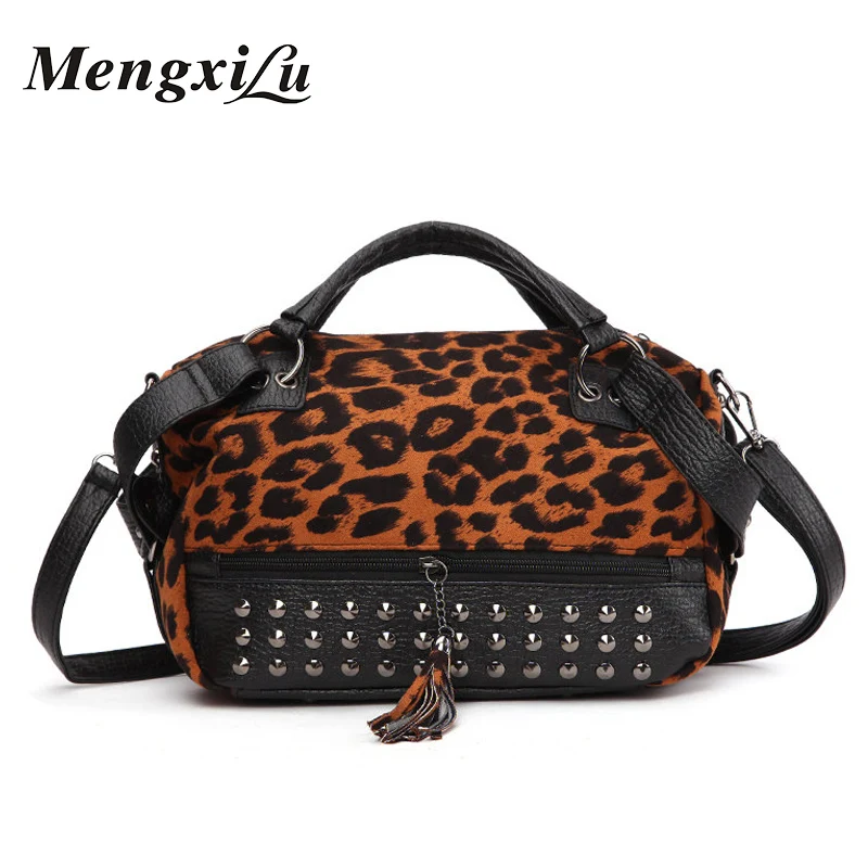 MengXiLu Large Travel Women Handbags Top-handle Crossbody Messenger Bags Ladies Shoulder Bags Luxury Leopard Rivet Designer 2019
MengXiLu Large Travel Women Handbags Top-handle Crossbody Messenger Bags Ladies Shoulder Bags Luxury Leopard Rivet Designer 2019