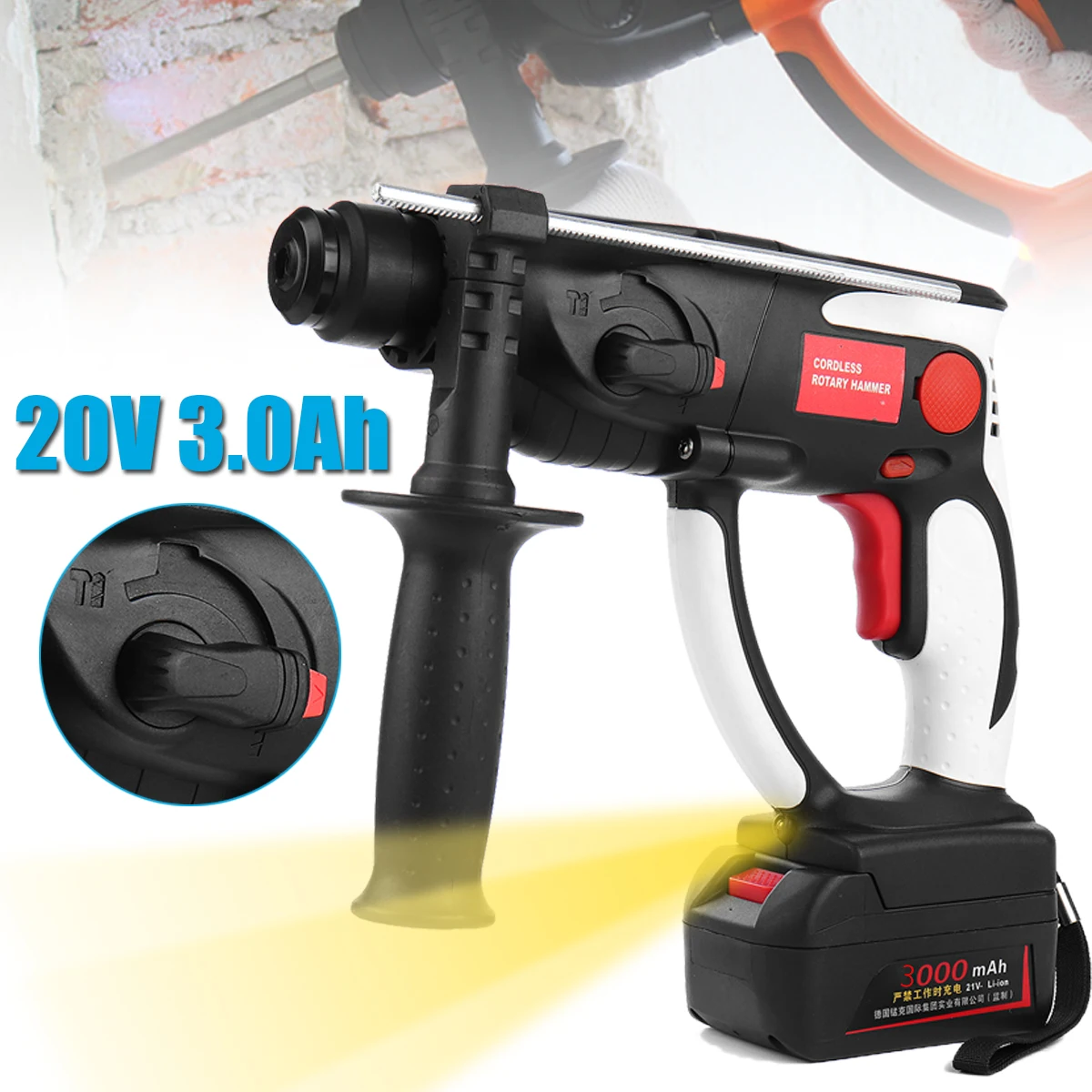 21V 3.0Ah Hammer Drill MultiFunction Impact Drill Cordless Rechargeable Lithium-ion Battery Electric Drill Power Tools EU Plug
21V 3.0Ah Hammer Drill MultiFunction Impact Drill Cordless Rechargeable Lithium-ion Battery Electric Drill Power Tools EU Plug