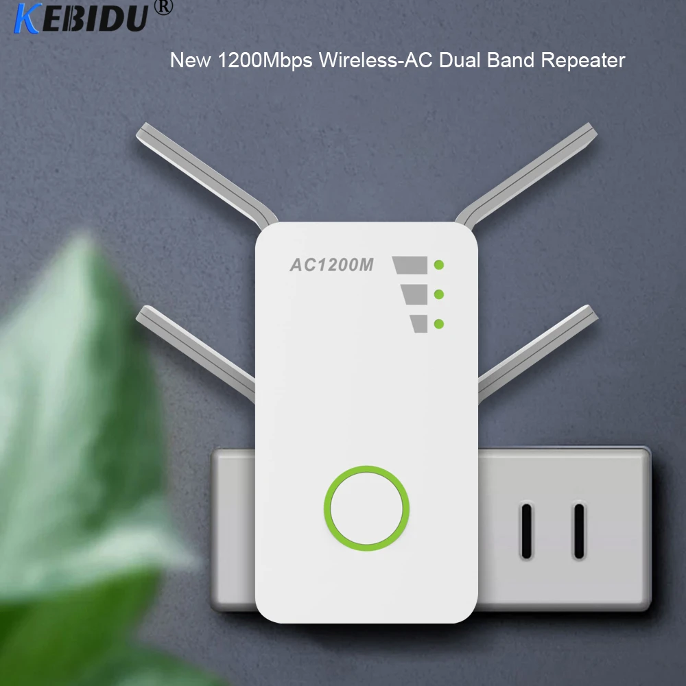 KEBIDU 2.4G/5G 1200Mbps Wireless-AC Dual Band Repeater AP Wireless Range Extender Wifi Signal Amplifier With 4 External Antennas
KEBIDU 2.4G/5G 1200Mbps Wireless-AC Dual Band Repeater AP Wireless Range Extender Wifi Signal Amplifier With 4 External Antennas