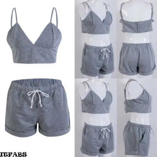 Women's Casual Pajamas Set CropTop Vest + Shorts Women's Sling Shorts Cotton Comfort Set Outwear
Women's Casual Pajamas Set CropTop Vest + Shorts Women's Sling Shorts Cotton Comfort Set Outwear