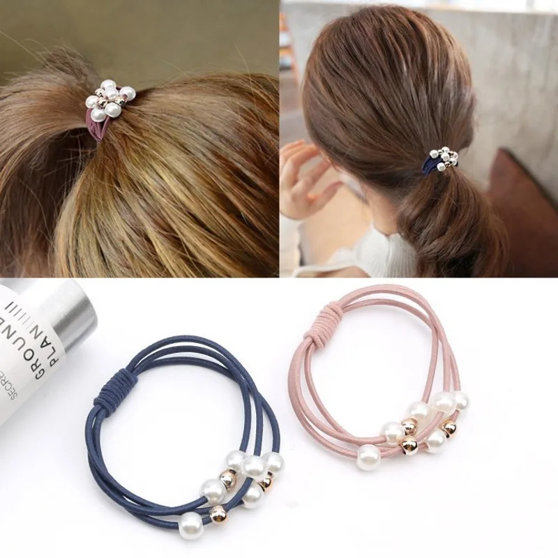 Korea Elastic Rubber Hairbands Ponytail Holder Simulated Pearl Beads Hair Holder Rope Headband Lady Hair Accessories for Women
Korea Elastic Rubber Hairbands Ponytail Holder Simulated Pearl Beads Hair Holder Rope Headband Lady Hair Accessories for Women