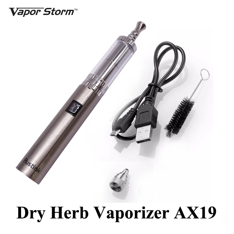 Original Vapor Storm AX19 Dry Herb Vaporizer Kit 1.0 Ohm H1 Tank 900mah Stainless Battery Micro USb Port Vape Pen
Original Vapor Storm AX19 Dry Herb Vaporizer Kit 1.0 Ohm H1 Tank 900mah Stainless Battery Micro USb Port Vape Pen