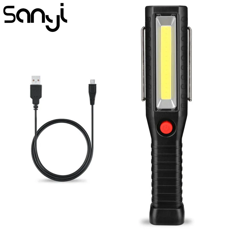 

SANYI 4 Modes Flashlight Torch USB Cable Charging LED 30000 LM Portable Lamp Built-in Battery Working Light for Hunting