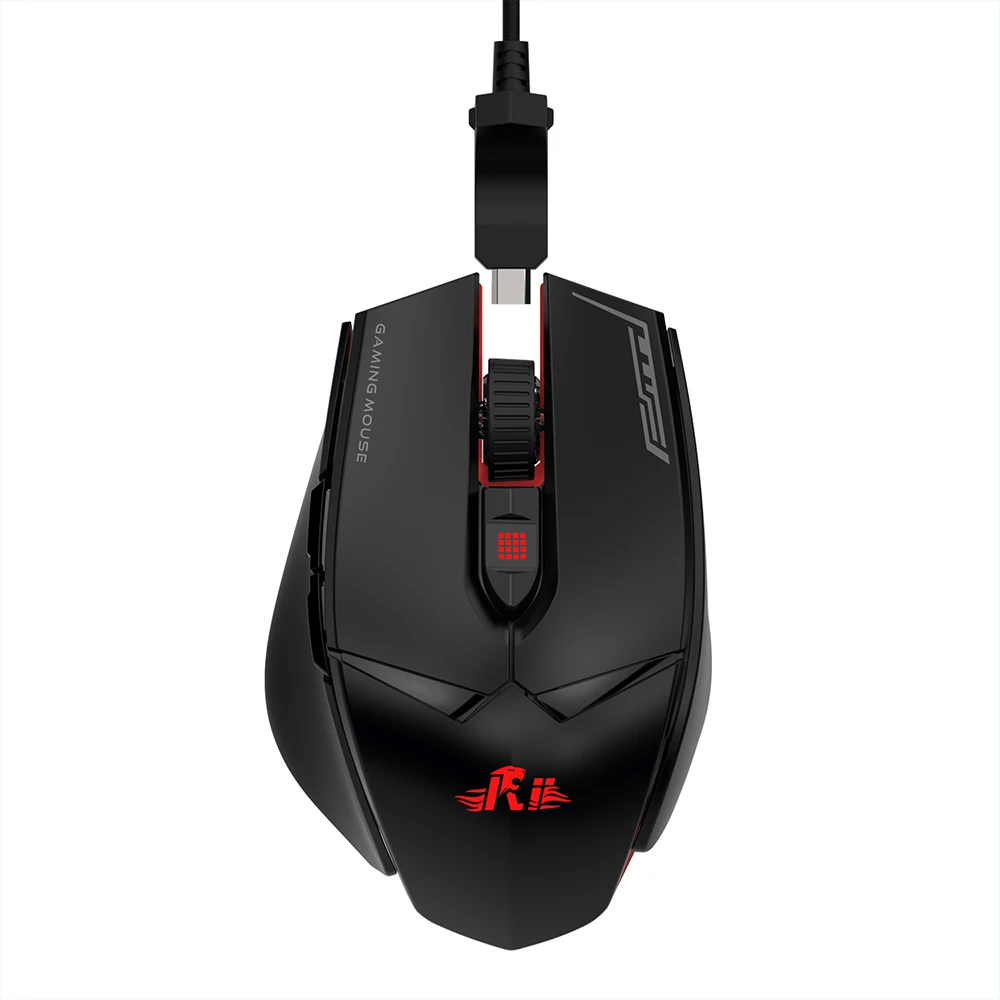 

Rii Wired Gaming Mouse 12000DPI 7 Breathing Lights Adjustable DPI 7 Programmable Buttons Ergonomic Mice For PC Computer Game