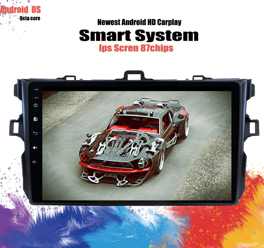 2 din TDA7851 Android 10.0 car dvd player gps for Toyota Corolla 2007 2008 2009 2010 2011 9'' stereo radio Carplay SIM Cassette |