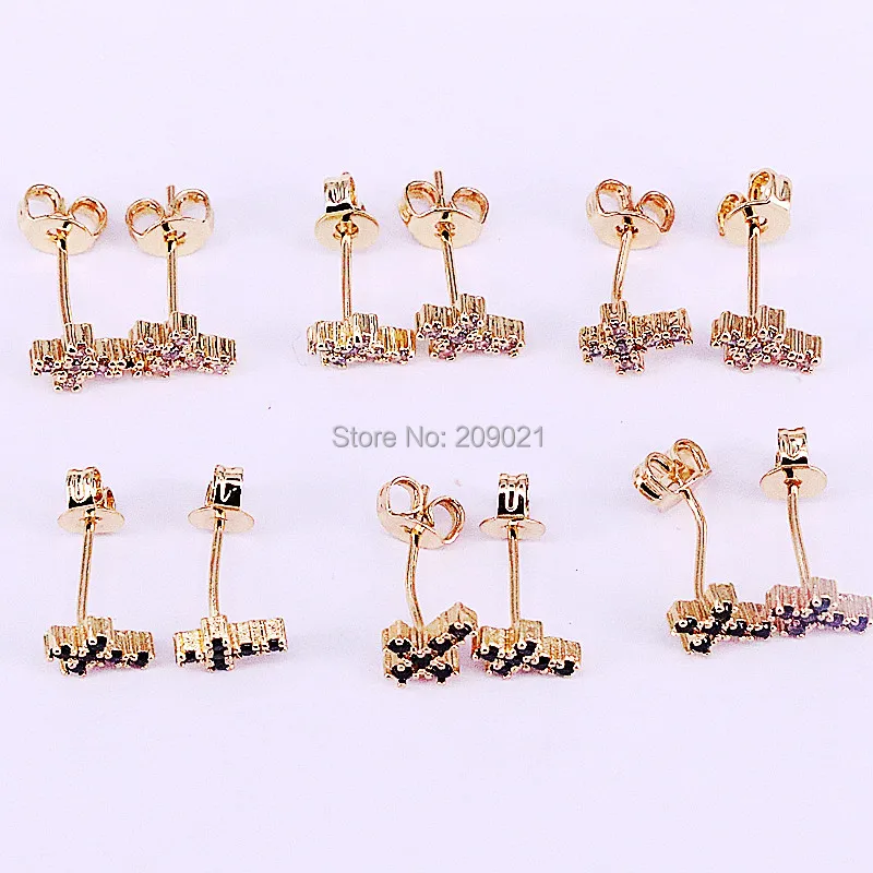 10Pairs Gold Color cubic zirconia micro Pave Cross stud Earrings For Lady New Arrival
10Pairs Gold Color cubic zirconia micro Pave Cross stud Earrings For Lady New Arrival