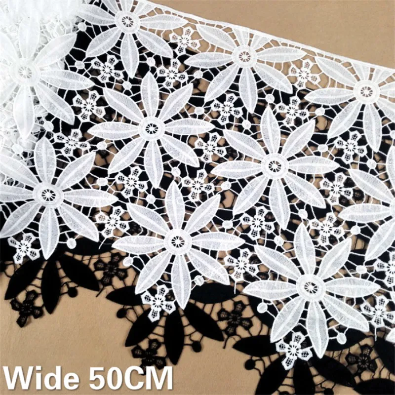 50CM Wide Exquisite White Black Lace Fabric Hollow Out Embroidered Flowers Ribbons Trim Collar Wedding Dress Curtains DIY Sewing
50CM Wide Exquisite White Black Lace Fabric Hollow Out Embroidered Flowers Ribbons Trim Collar Wedding Dress Curtains DIY Sewing
