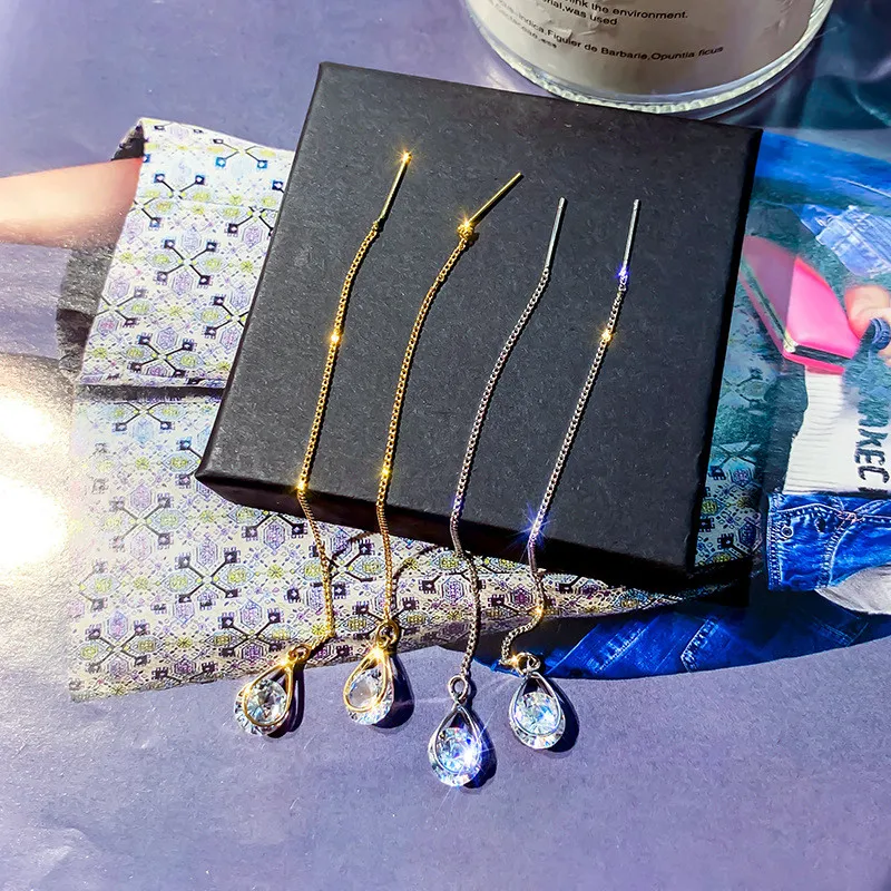 FYUAN Water Drop Zircon Drop Earrings for Women Bijoux Long Gold Silver Ear Line Dangle Earring Wedding Jewelry Gifts
FYUAN Water Drop Zircon Drop Earrings for Women Bijoux Long Gold Silver Ear Line Dangle Earring Wedding Jewelry Gifts