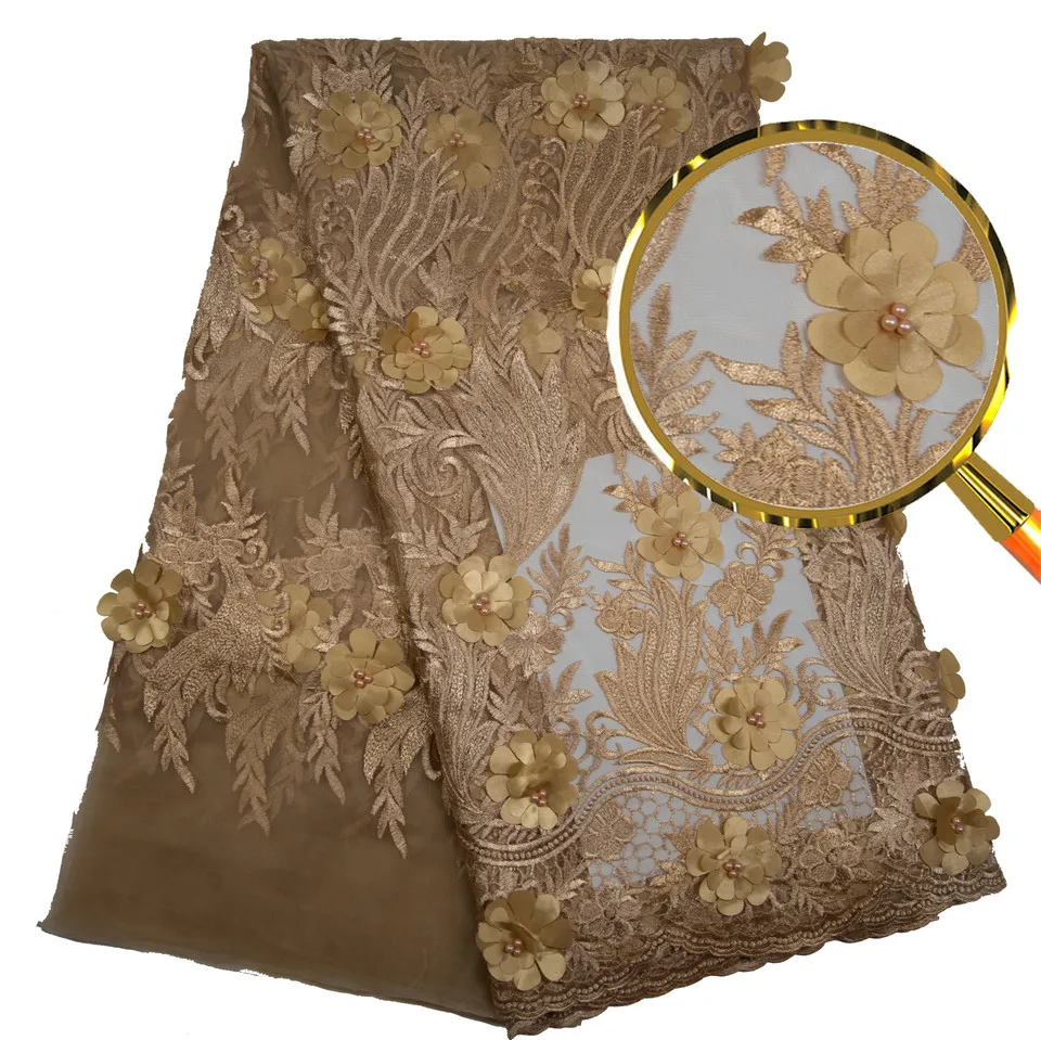 Newest African Lace Fabric, 3D Lace Fabric Gold Color High Quality Lace, Nigeria Lace Fabric For Aso Ebi L2702
Newest African Lace Fabric, 3D Lace Fabric Gold Color High Quality Lace, Nigeria Lace Fabric For Aso Ebi L2702