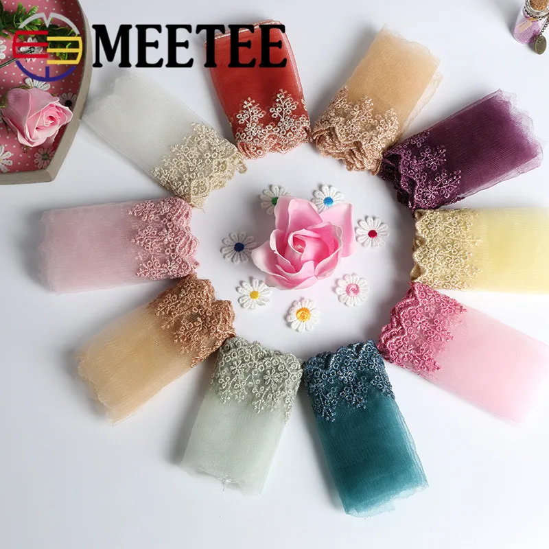 Meetee 5yards 10cm Exquisite Gold Silver Silk Lace Mesh Embroidery African Lace DIY Handmade Skirt Clothing Sewing Materials
Meetee 5yards 10cm Exquisite Gold Silver Silk Lace Mesh Embroidery African Lace DIY Handmade Skirt Clothing Sewing Materials