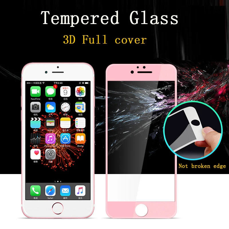 Закаленное 3d стекло с мягкими краями и полным покрытием для iPhone 6 7 защита экрана