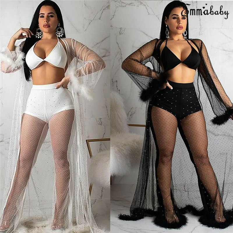 New Women Sexy Mesh Open Front Robes Sleepwear Ladies Summer Sequined Plush Robe Maxi Sleepdress See Through Nightgowns Lingerie
New Women Sexy Mesh Open Front Robes Sleepwear Ladies Summer Sequined Plush Robe Maxi Sleepdress See Through Nightgowns Lingerie