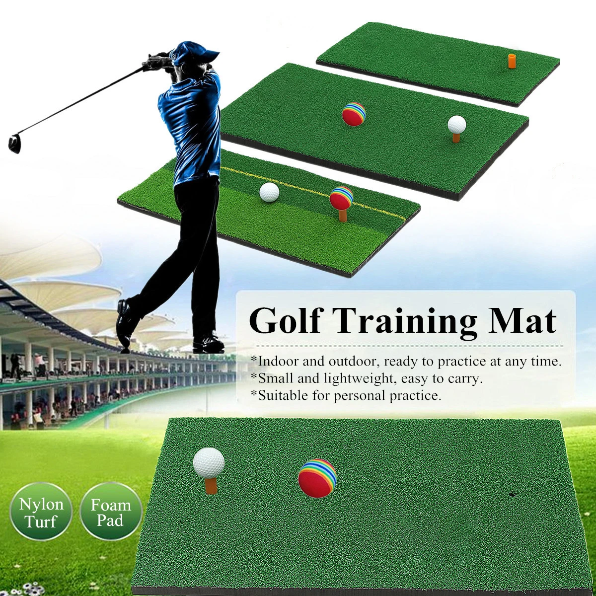 Golf Putting Training Mats Nylon Turf Chipping Driving Range Practice Mat Indoor 3 Model Size Durable Anti-skid Lightweight
Golf Putting Training Mats Nylon Turf Chipping Driving Range Practice Mat Indoor 3 Model Size Durable Anti-skid Lightweight