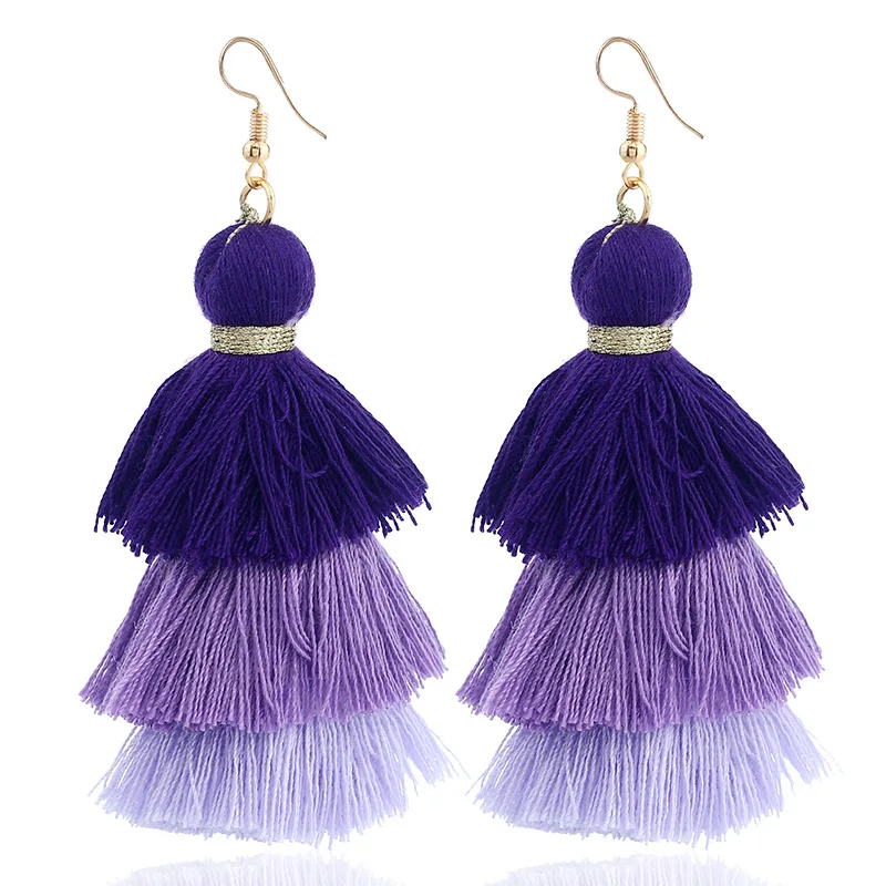 Trendy Bohemian Retro 3 Layered Gradient Tassel Earrings for Women Long Soft Cotton Drop Hanging Earrings Female Gift Jewelry
Trendy Bohemian Retro 3 Layered Gradient Tassel Earrings for Women Long Soft Cotton Drop Hanging Earrings Female Gift Jewelry