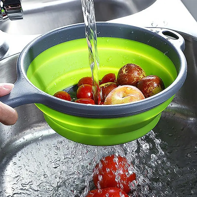 2PCS Foldable Silicone Colander Fruit Vegetable Washing Basket Strainer Collapsible Drainer With Long Handle Kitchen Tool
2PCS Foldable Silicone Colander Fruit Vegetable Washing Basket Strainer Collapsible Drainer With Long Handle Kitchen Tool
