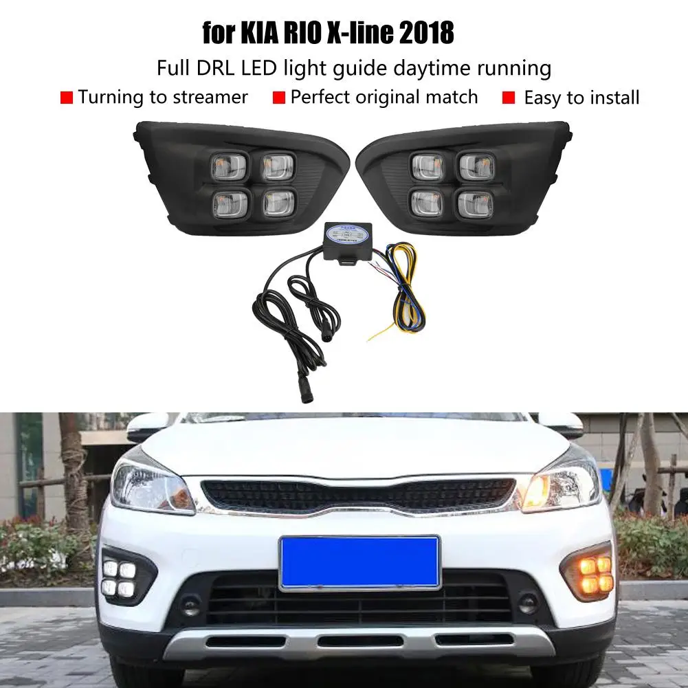 1 Pair Car Daytime Running Light Turn Signal 3-Color DRL LED Fog Lamp for KIA RIO X-line 2018 Car Accessories 12V 0.5W
1 Pair Car Daytime Running Light Turn Signal 3-Color DRL LED Fog Lamp for KIA RIO X-line 2018 Car Accessories 12V 0.5W