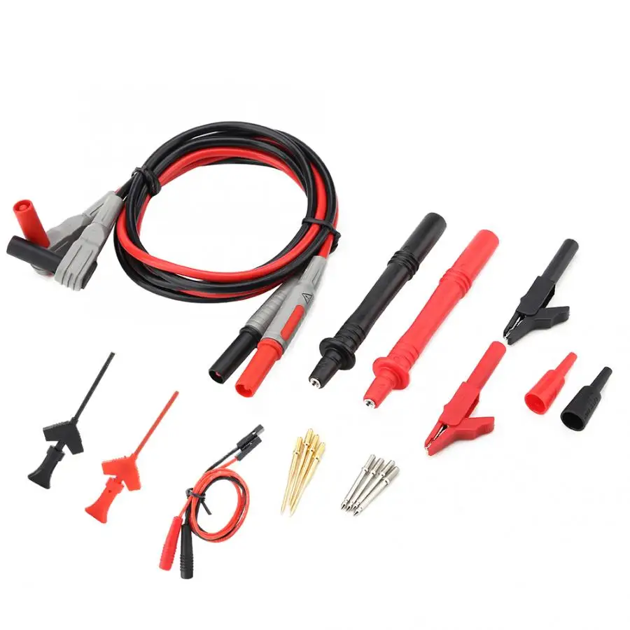 P1300C Electronic Digital Multimeter Test Leads Crocodile Clips Super Multimeter Replaceable Probe Tips Set Banana Plug IC Hook
P1300C Electronic Digital Multimeter Test Leads Crocodile Clips Super Multimeter Replaceable Probe Tips Set Banana Plug IC Hook