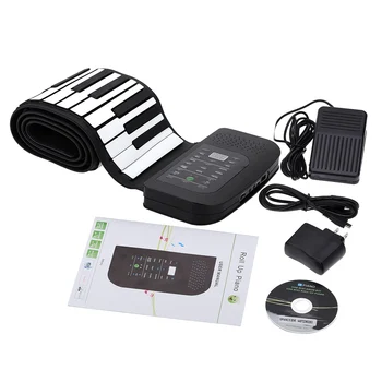 Portable 88 Keys Silicone Flexible Roll Up Piano Foldable Keyboard Hand-rolling Piano with Battery Sustain Pedal US/EU/UK PLUG
Portable 88 Keys Silicone Flexible Roll Up Piano Foldable Keyboard Hand-rolling Piano with Battery Sustain Pedal US/EU/UK PLUG
