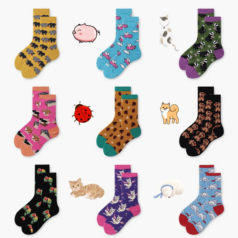 POENLFY Elephant Cat Dog Street Colourful Funny Socks Casual Art Women Originality Woman Pure Cotton Socks Animal Print
POENLFY Elephant Cat Dog Street Colourful Funny Socks Casual Art Women Originality Woman Pure Cotton Socks Animal Print