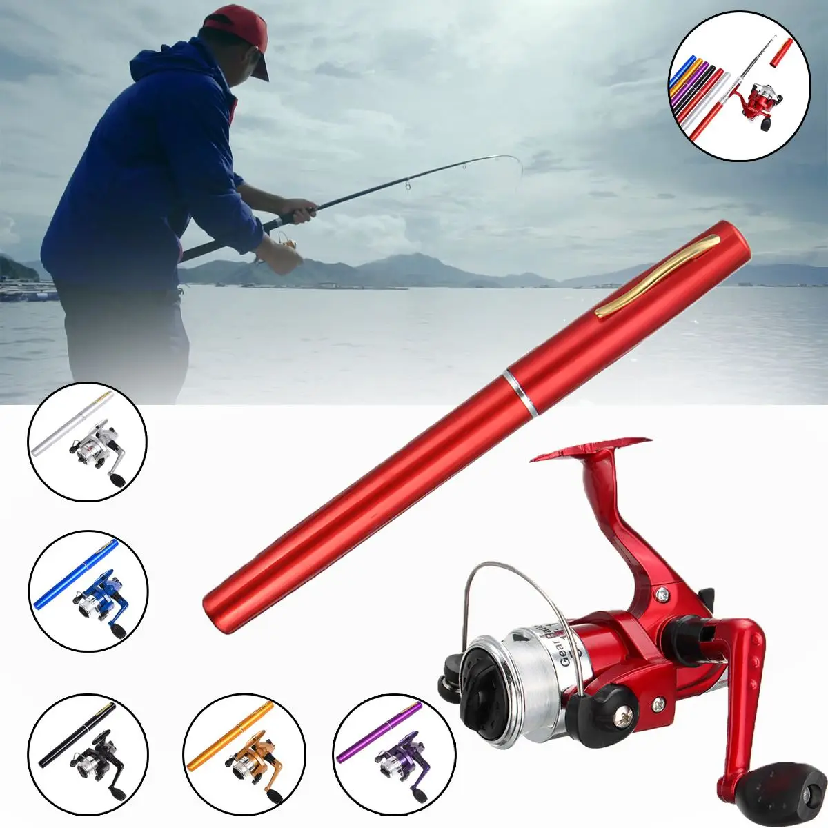 Portable Pocket Telescopic Mini Pocket Fishing Pole Pen Aluminum Fishing Rod Telescopic With Reel Wheel 100m Line Combos
Portable Pocket Telescopic Mini Pocket Fishing Pole Pen Aluminum Fishing Rod Telescopic With Reel Wheel 100m Line Combos