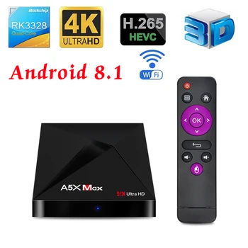 Android TV 8.1 A5X Max TV BOX RK33 Ultra HD 4G 32G Wifi TV Set top Box Media Player Original Global TV Box
Android TV 8.1 A5X Max TV BOX RK33 Ultra HD 4G 32G Wifi TV Set top Box Media Player Original Global TV Box