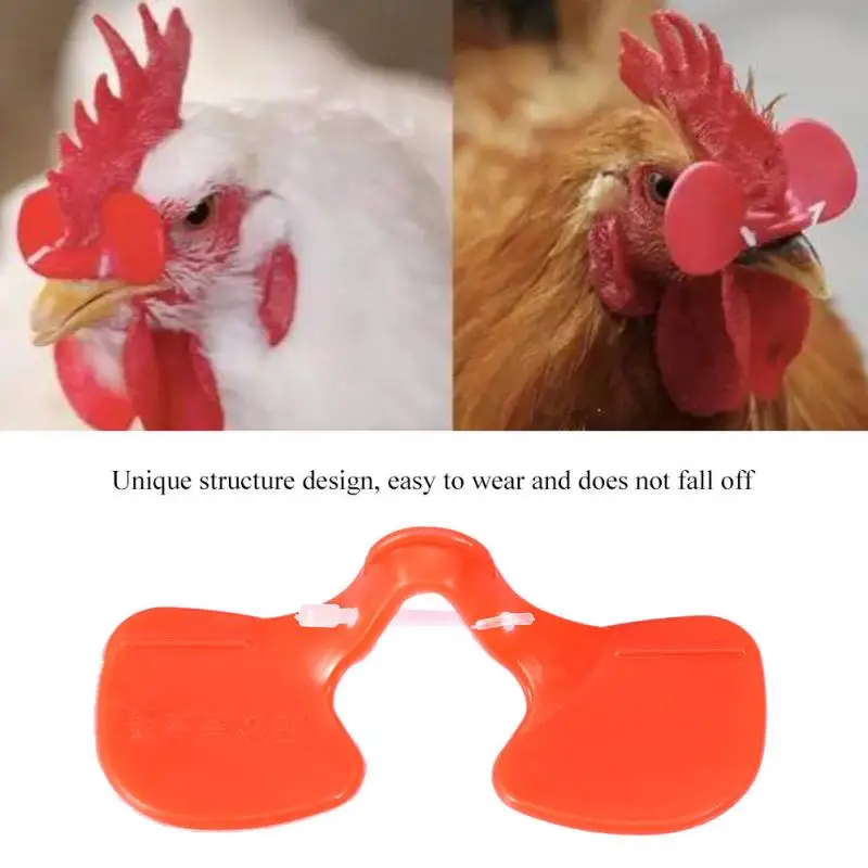 50pcs Red Plastic Chicken Eyes Peeper Glasses Spectacles Protector Hen Pecking
