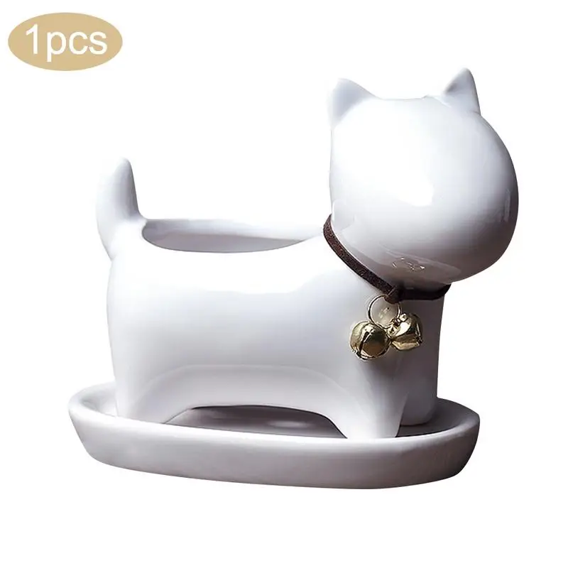 Creative Ceramic Cat Flower Pot Very Cute White Succulent Basket Kitten Shape Desktop Decoration Porcelain Tray Drainage Design
Creative Ceramic Cat Flower Pot Very Cute White Succulent Basket Kitten Shape Desktop Decoration Porcelain Tray Drainage Design