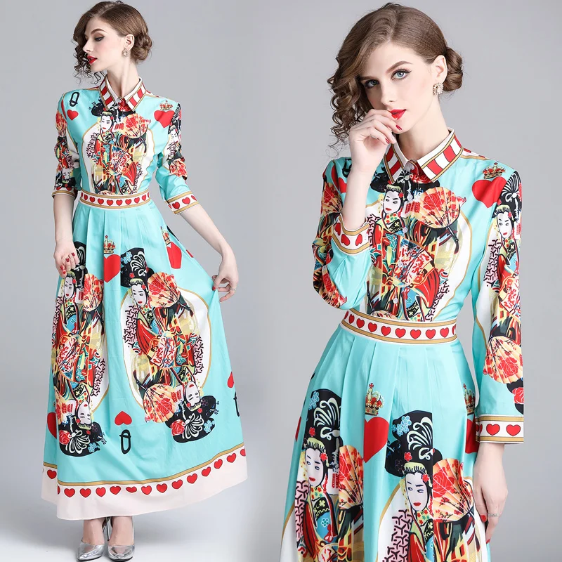2018 long maxi Long Sleeve print Dress Women Autumn Elegant Ladies Guality Runway Dresses
2018 long maxi Long Sleeve print Dress Women Autumn Elegant Ladies Guality Runway Dresses