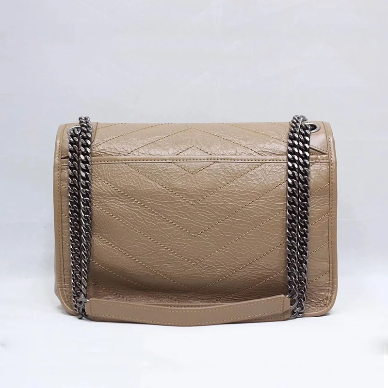 

Luxury handbag vintage leather shoulder bag brand women high quality monogram medium loulou bag calfskin purse niki chain bag