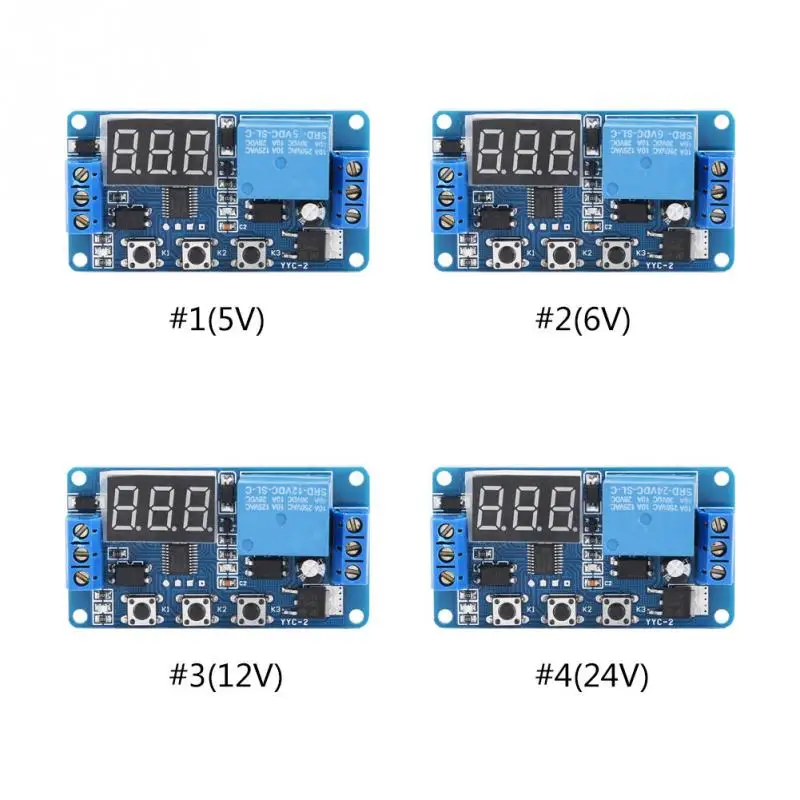 M/ódulo del interruptor de control de automatizaci/ón del rel/é del temporizador ajustable de la pantalla LED del m/ódulo de retardo de tiempo 12V