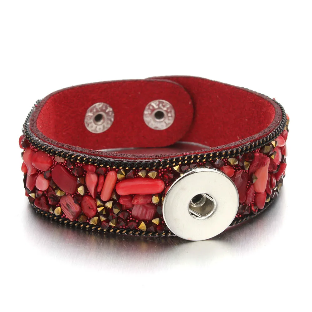 22cm Snap Bracelet Real Natural Stone Leather Bracelet Fit 18mm Snap Button Bracelet Bohemia Style For Women Jewelry
22cm Snap Bracelet Real Natural Stone Leather Bracelet Fit 18mm Snap Button Bracelet Bohemia Style For Women Jewelry