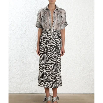 Women 2 Piece Set 2019 Sexy Snake Skin Printed Buttons Up Blouse and High Waist Midi Pencil Skirt Set Ladies Two Piece Outfits
Women 2 Piece Set 2019 Sexy Snake Skin Printed Buttons Up Blouse and High Waist Midi Pencil Skirt Set Ladies Two Piece Outfits