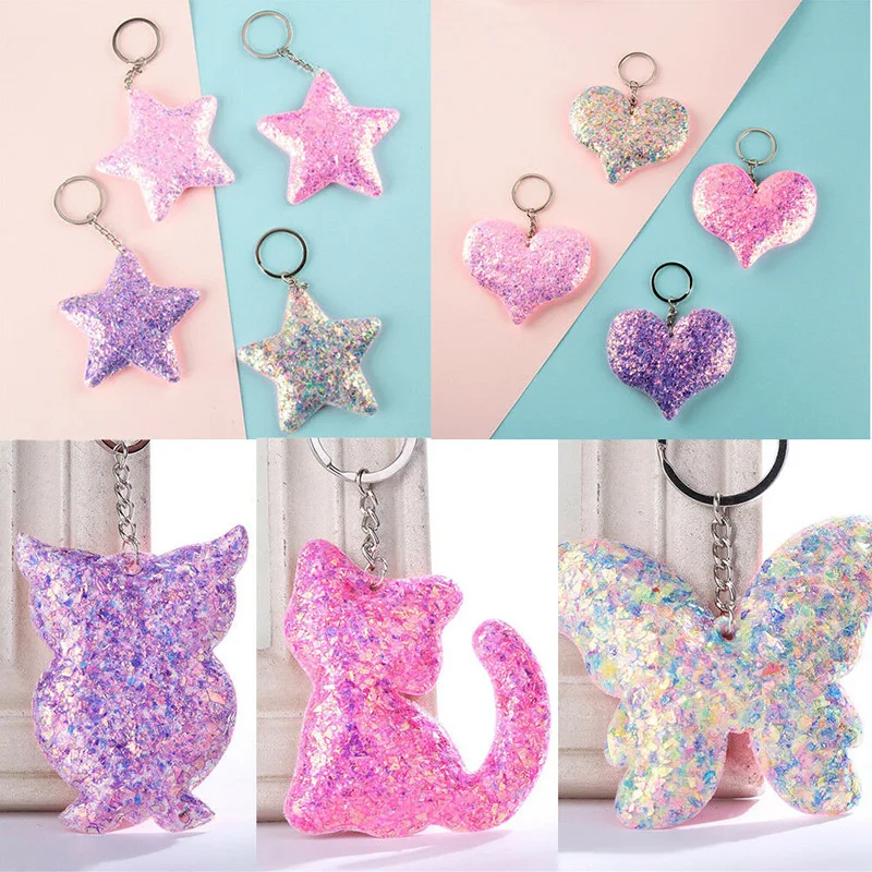Fashion 1pc Cute Animal Key Ring Sequins Glitter Owl Cat Star Keychain Women Bag Car Accessories Jewelry
Fashion 1pc Cute Animal Key Ring Sequins Glitter Owl Cat Star Keychain Women Bag Car Accessories Jewelry